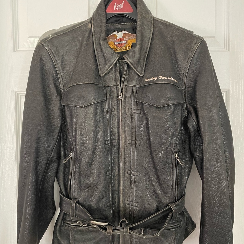 Vintage Harley-Davidson Black Leather Jacket for Women
